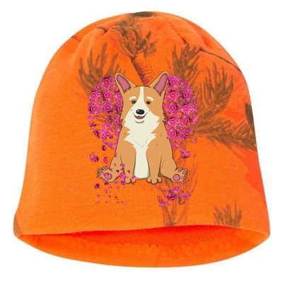 Corgi Pink Rose Flower Heart Dog Mom Floral Valentines Day Cute Gift Kati - Camo Knit Beanie