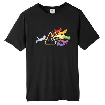 Cat Prism Rainbow Light Funny Physics Science Spectral Cat Tall Fusion ChromaSoft Performance T-Shirt