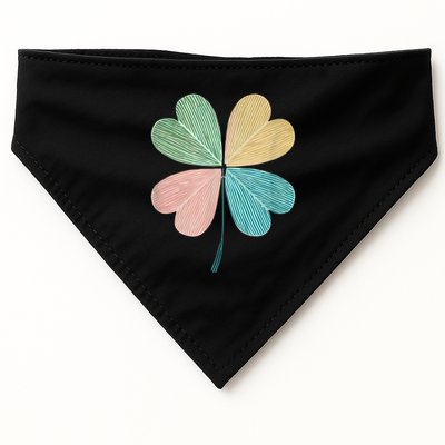 Chic Pretty Retro Lucky St.Patrick’S Day Four Leaf Clover USA-Made Doggie Bandana