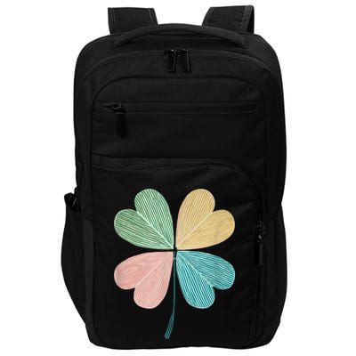 Chic Pretty Retro Lucky St.Patrick’S Day Four Leaf Clover Impact Tech Backpack