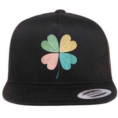 Chic Pretty Retro Lucky St.Patrick’S Day Four Leaf Clover Flatbill Hat