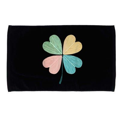 Chic Pretty Retro Lucky St.Patrick’S Day Four Leaf Clover Microfiber Hand Towel
