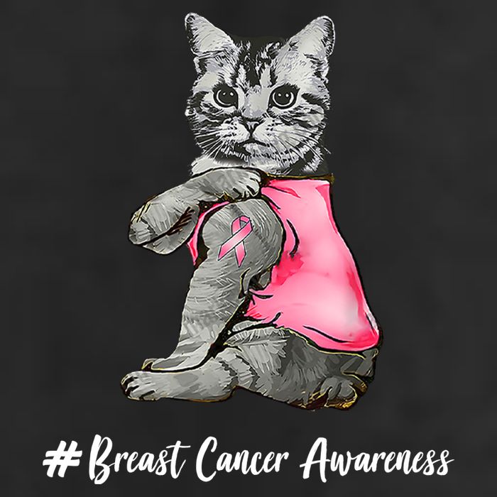 Cat Pink Ribbon Breast Cancer Golf Towel
