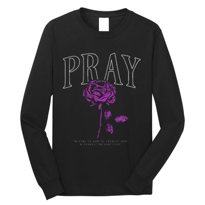 Christian Prayer Rose Streetwear For N Floral Faith Long Sleeve Shirt