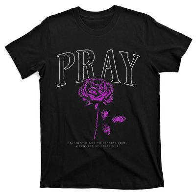 Christian Prayer Rose Streetwear For N Floral Faith T-Shirt