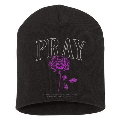 Christian Prayer Rose Streetwear For N Floral Faith Short Acrylic Beanie