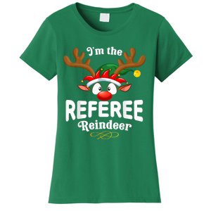 Christmas Pjs Referee Xmas Reindeer Matching Women's T-Shirt