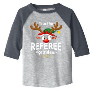 Christmas Pjs Referee Xmas Reindeer Matching Toddler Fine Jersey T-Shirt