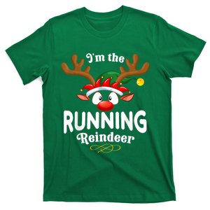 Christmas Pjs Running Xmas Reindeer Matching T-Shirt