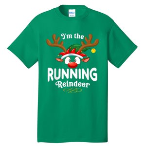 Christmas Pjs Running Xmas Reindeer Matching Tall T-Shirt