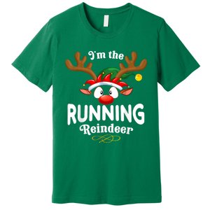 Christmas Pjs Running Xmas Reindeer Matching Premium T-Shirt