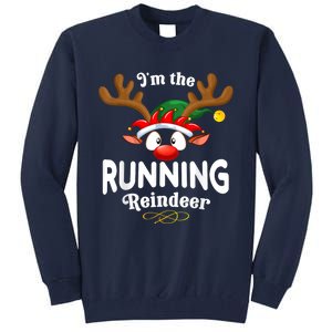 Christmas Pjs Running Xmas Reindeer Matching Tall Sweatshirt