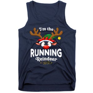 Christmas Pjs Running Xmas Reindeer Matching Tank Top