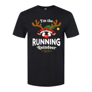 Christmas Pjs Running Xmas Reindeer Matching Softstyle CVC T-Shirt