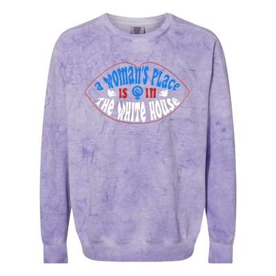 Cute Patriotic Rwb A Womans Place Is In The White House Colorblast Crewneck Sweatshirt