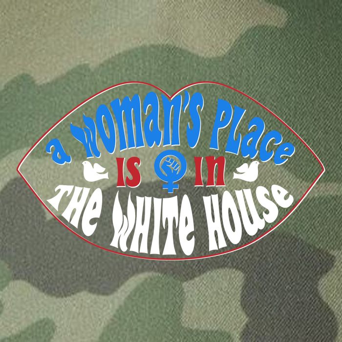 Cute Patriotic Rwb A Womans Place Is In The White House Legacy Tie Dye Trucker Hat