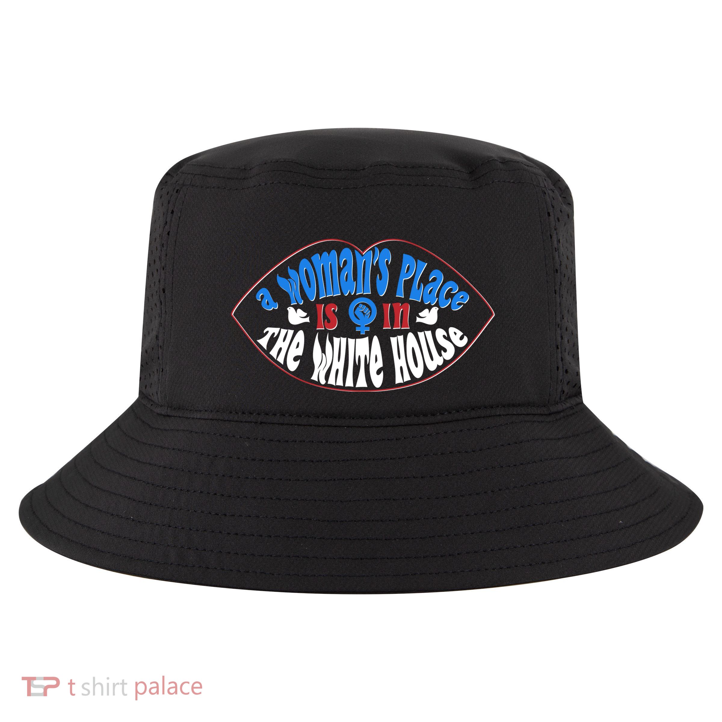 Cute Patriotic Rwb A Womans Place Is In The White House Cool Comfort Performance Bucket Hat