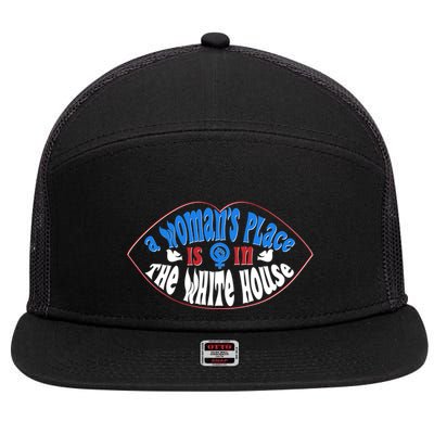 Cute Patriotic Rwb A Womans Place Is In The White House 7 Panel Mesh Trucker Snapback Hat