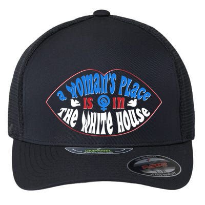 Cute Patriotic Rwb A Womans Place Is In The White House Flexfit Unipanel Trucker Cap