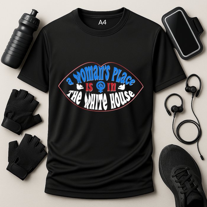 Cute Patriotic Rwb A Womans Place Is In The White House Cooling Performance Crew T-Shirt