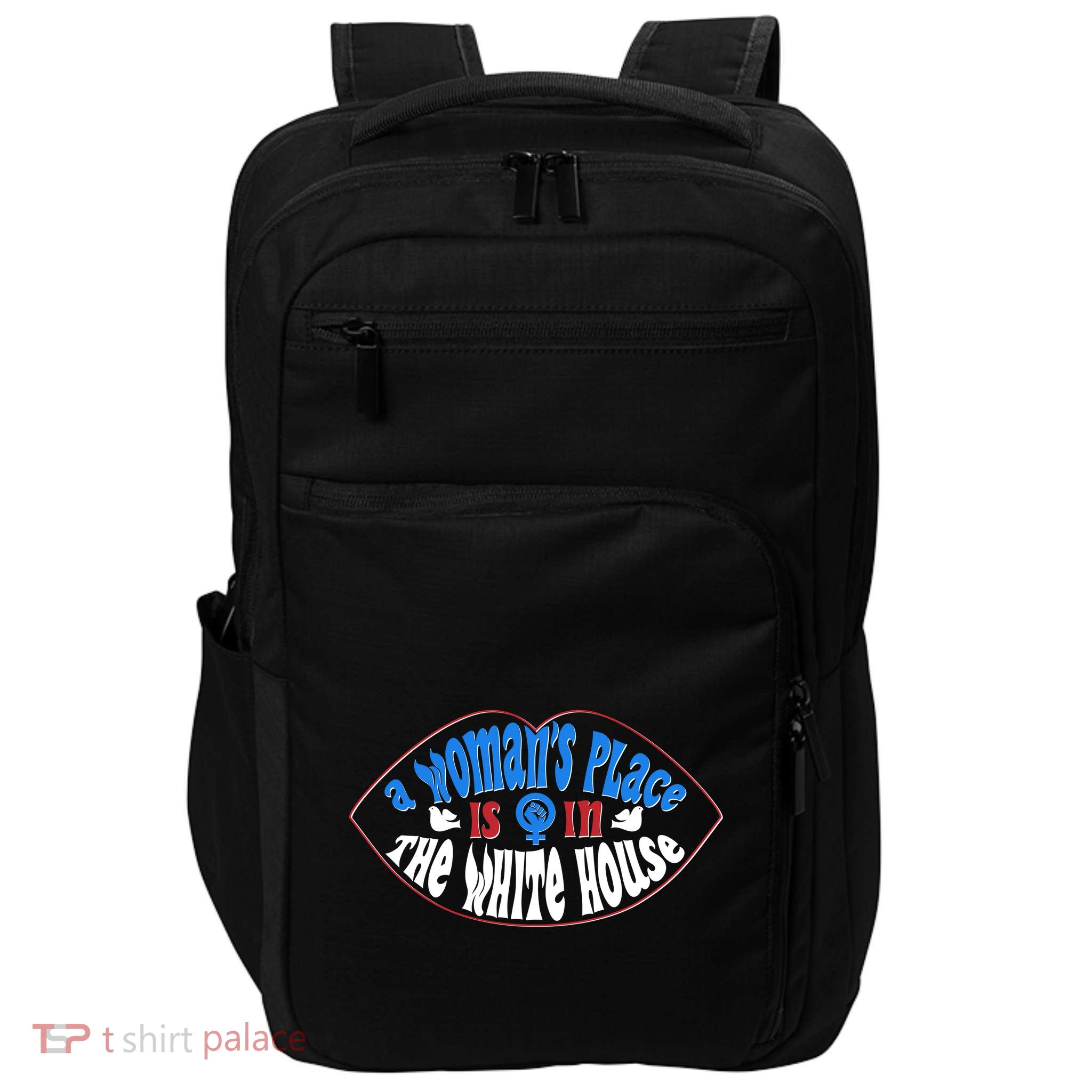 Cute Patriotic Rwb A Womans Place Is In The White House Impact Tech Backpack