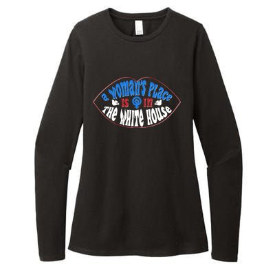 Cute Patriotic Rwb A Womans Place Is In The White House Womens CVC Long Sleeve Shirt