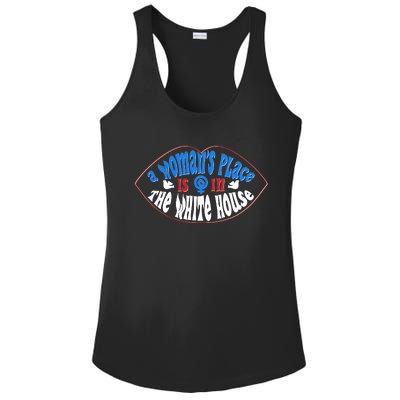 Cute Patriotic Rwb A Womans Place Is In The White House Ladies PosiCharge Competitor Racerback Tank