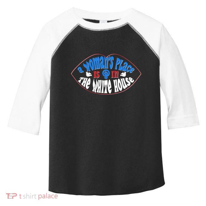 Cute Patriotic Rwb A Womans Place Is In The White House Toddler Fine Jersey T-Shirt