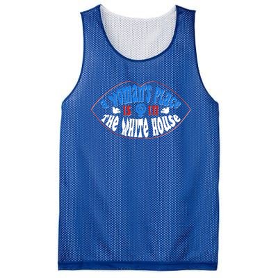 Cute Patriotic Rwb A Womans Place Is In The White House Mesh Reversible Basketball Jersey Tank