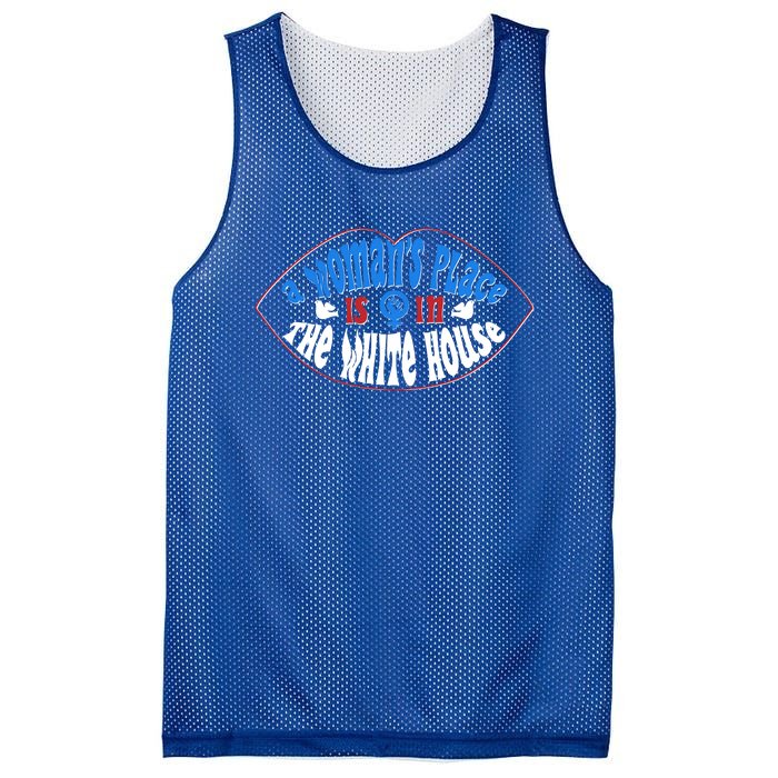 Cute Patriotic Rwb A Womans Place Is In The White House Mesh Reversible Basketball Jersey Tank