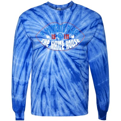 Cute Patriotic Rwb A Womans Place Is In The White House Tie-Dye Long Sleeve Shirt