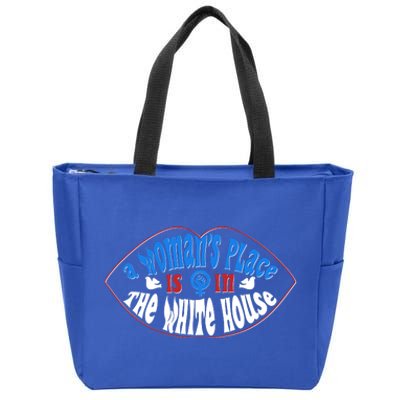 Cute Patriotic Rwb A Womans Place Is In The White House Zip Tote Bag