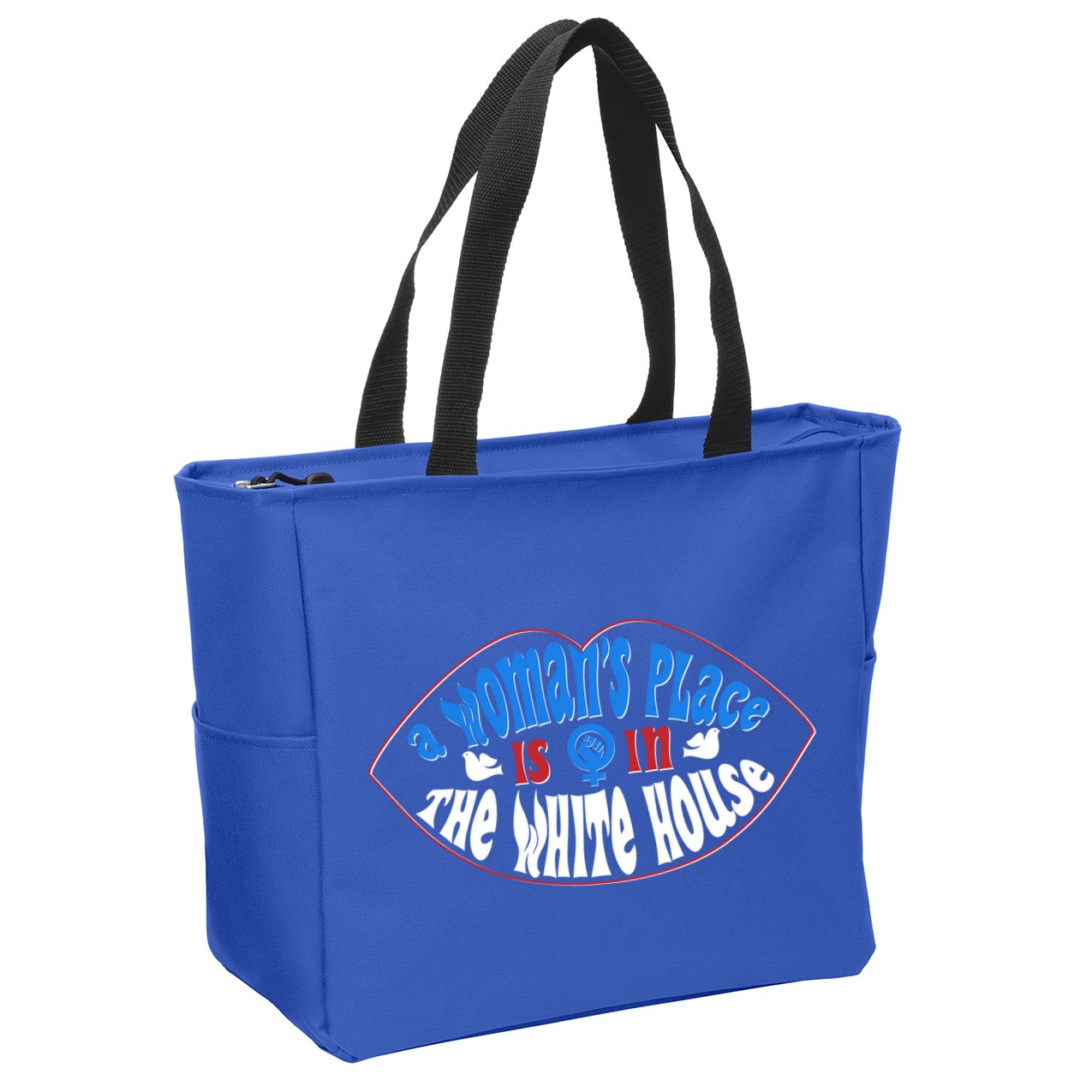 Cute Patriotic Rwb A Womans Place Is In The White House Zip Tote Bag