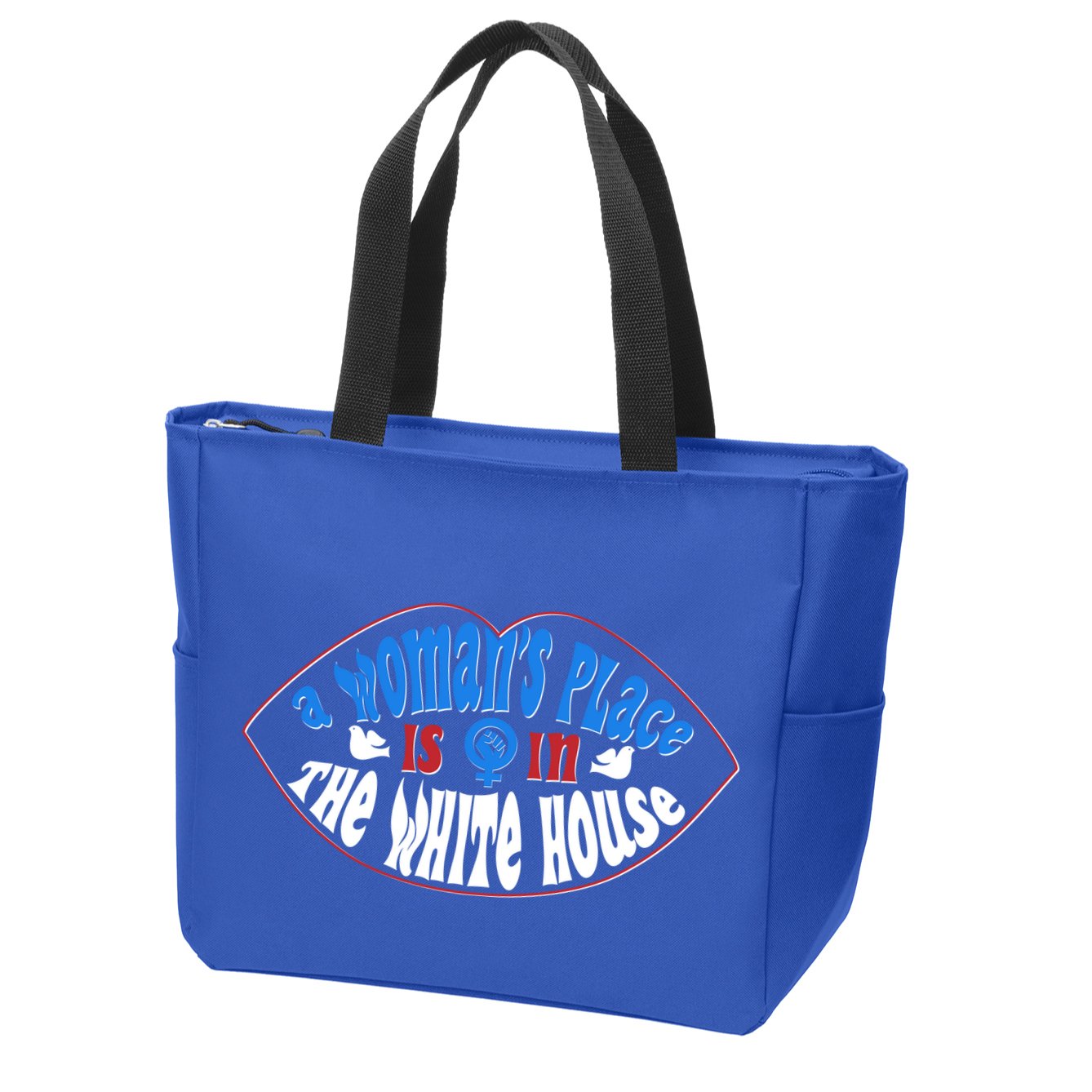 Cute Patriotic Rwb A Womans Place Is In The White House Zip Tote Bag