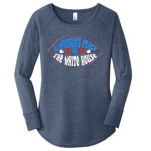 Cute Patriotic Rwb A Womans Place Is In The White House Women's Perfect Tri Tunic Long Sleeve Shirt