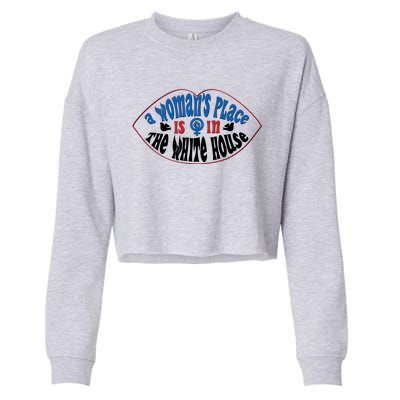 Cute Patriotic Rwb A Womans Place Is In The White House Cropped Pullover Crew