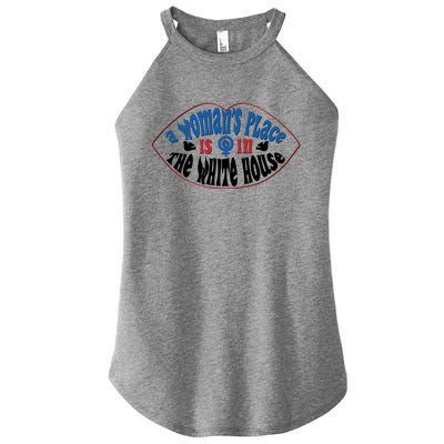 Cute Patriotic Rwb A Womans Place Is In The White House Women's Perfect Tri Rocker Tank