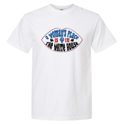 Cute Patriotic Rwb A Womans Place Is In The White House Garment-Dyed Heavyweight T-Shirt