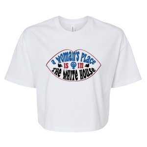 Cute Patriotic Rwb A Womans Place Is In The White House Bella+Canvas Jersey Crop Tee