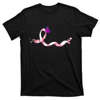 Cute Pink Ribbon Butterfly Breast Cancer Awareness T-Shirt