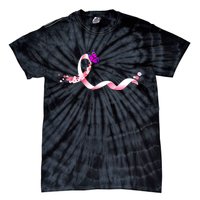 Cute Pink Ribbon Butterfly Breast Cancer Awareness Tie-Dye T-Shirt