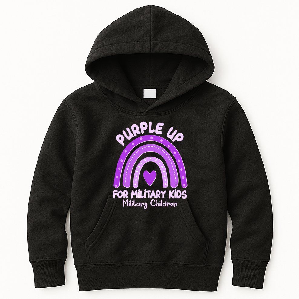 Cute Purple Rainbow Wear Purple Kids Hoodie