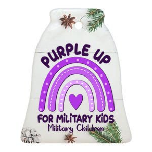 Cute Purple Rainbow Wear Purple Ceramic Bell Ornament