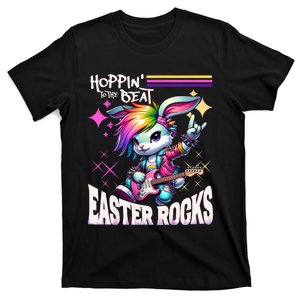 Cute Punk Rocking Bunny Hopping Rabbit Easter Rocks T-Shirt