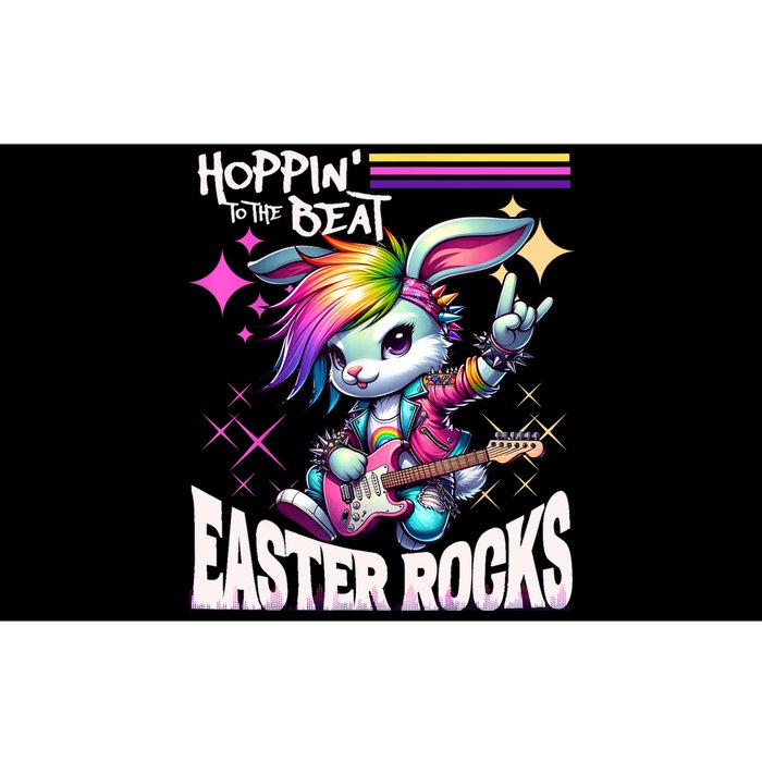 Cute Punk Rocking Bunny Hopping Rabbit Easter Rocks Bumper Sticker