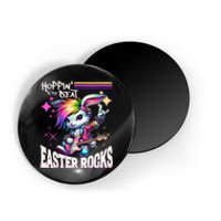 Cute Punk Rocking Bunny Hopping Rabbit Easter Rocks Magnet