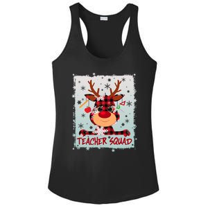 Cute Plaid Reindeer Teacher Squad Ladies PosiCharge Competitor Racerback Tank