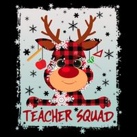 Cute Plaid Reindeer Teacher Squad Tank Top