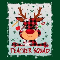 Cute Plaid Reindeer Teacher Squad Cooling Performance Crew T-Shirt