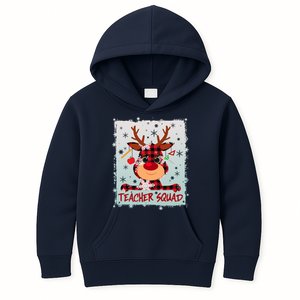 Cute Plaid Reindeer Teacher Squad Kids Hoodie